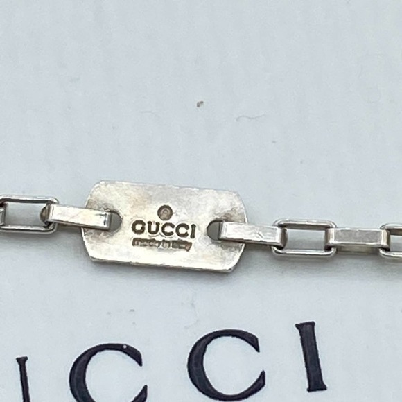 Authentic Gucci  G Pendant Necklace  Sterling sliver 18" - Picture 5 of 8